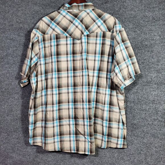 Wrangler Western Pearl Snap Shirt Mens 3XL Plaid Yolk Cowboy Rodeo Lot Of 2 Set - Picture 6 of 14